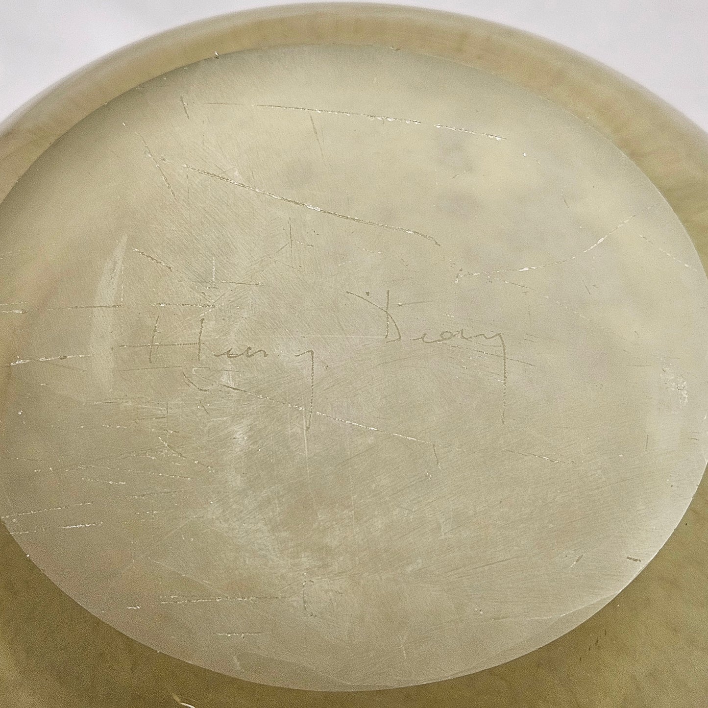 Henry Dean Large Glass Vase, signed