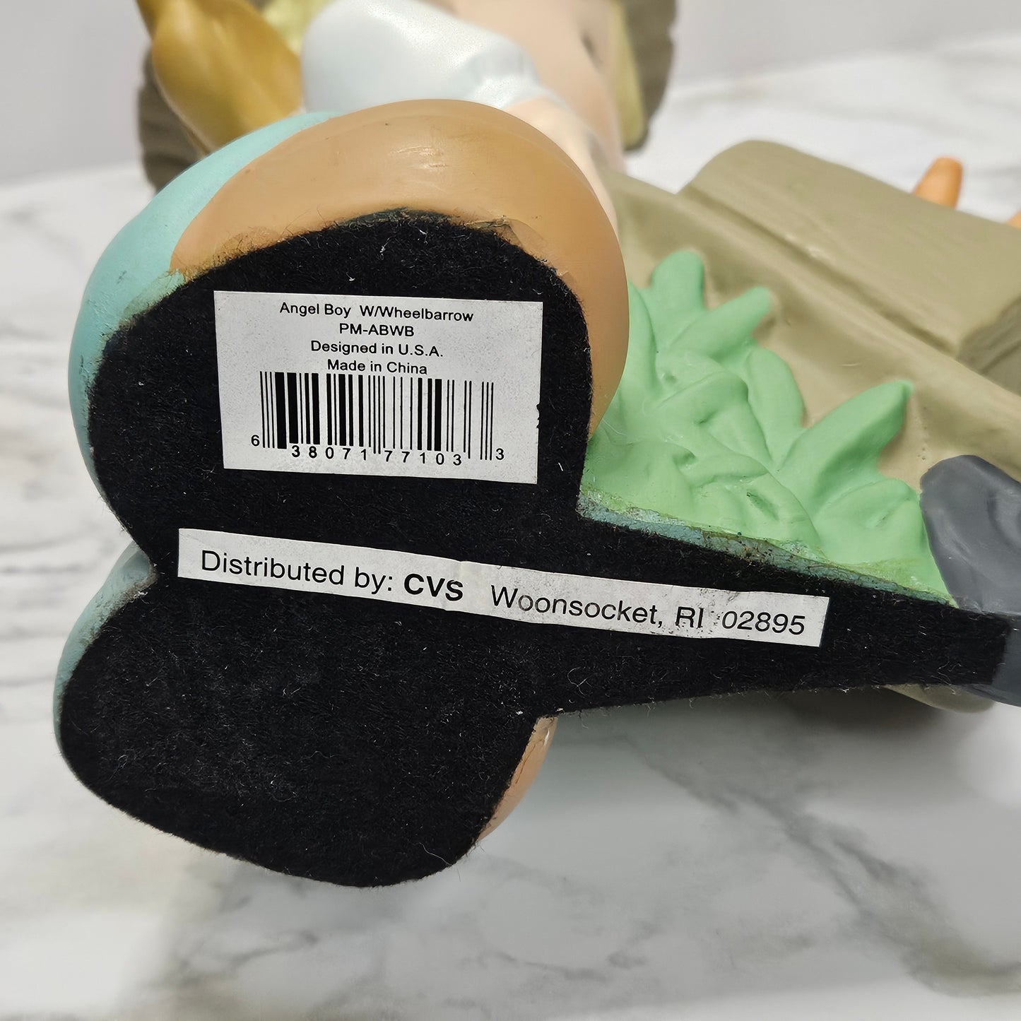 Precious Moments 10" figurine, Angel Boy with Wheelbarrow