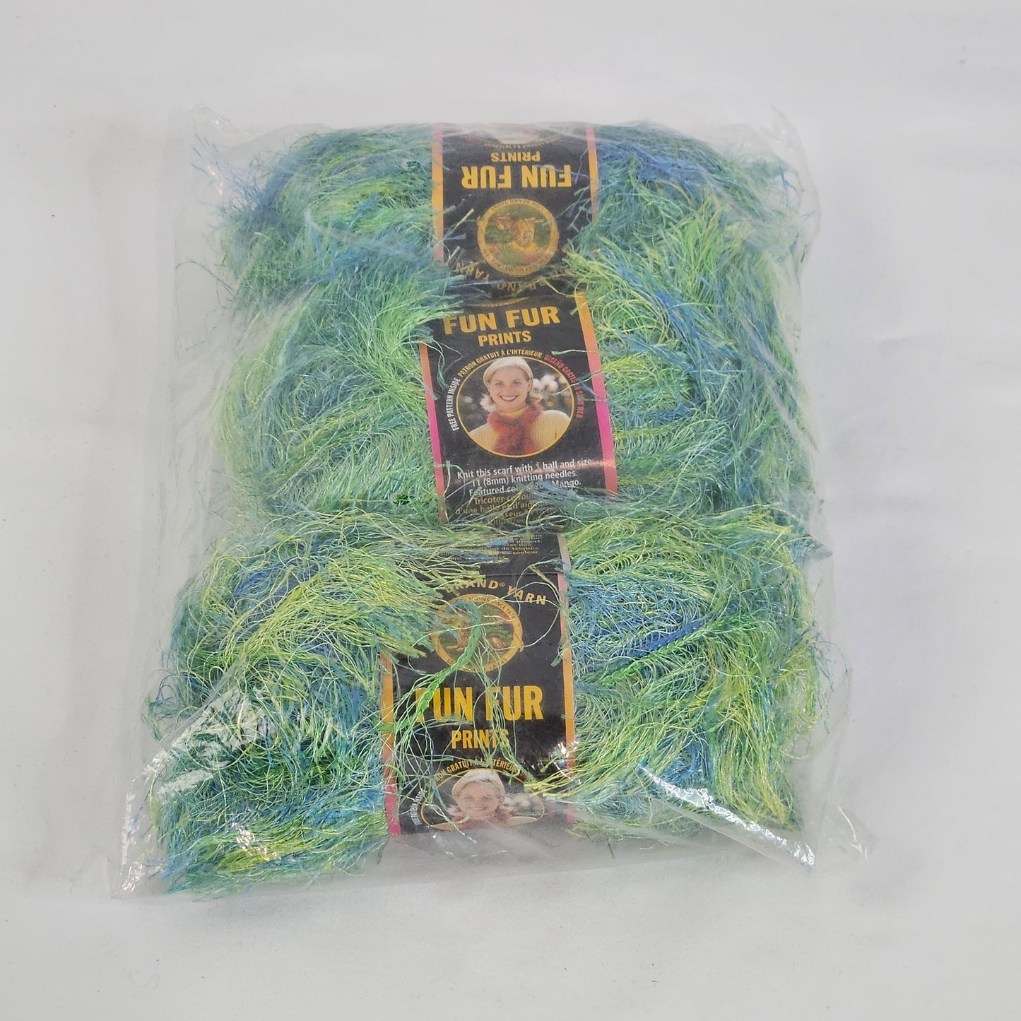 Lion Brand Fun Fur Stripes, Citrus, 3 skeins, Polyester