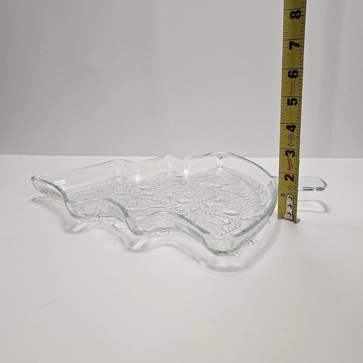 Vintage Indiana Glass Christmas Tree Glass Serving Tray, 12"