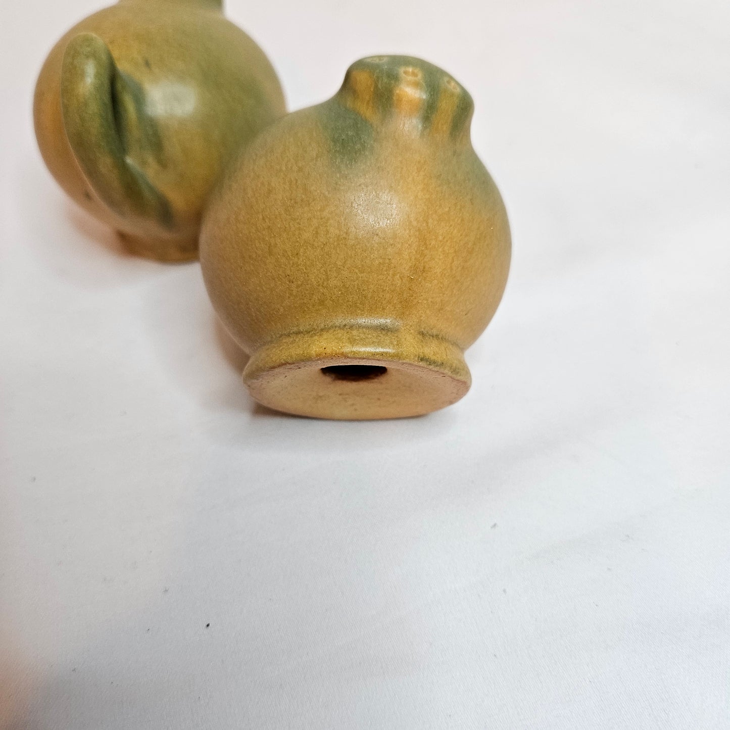 Niloak Pottery, vintage round salt and pepper shakers,  1940s