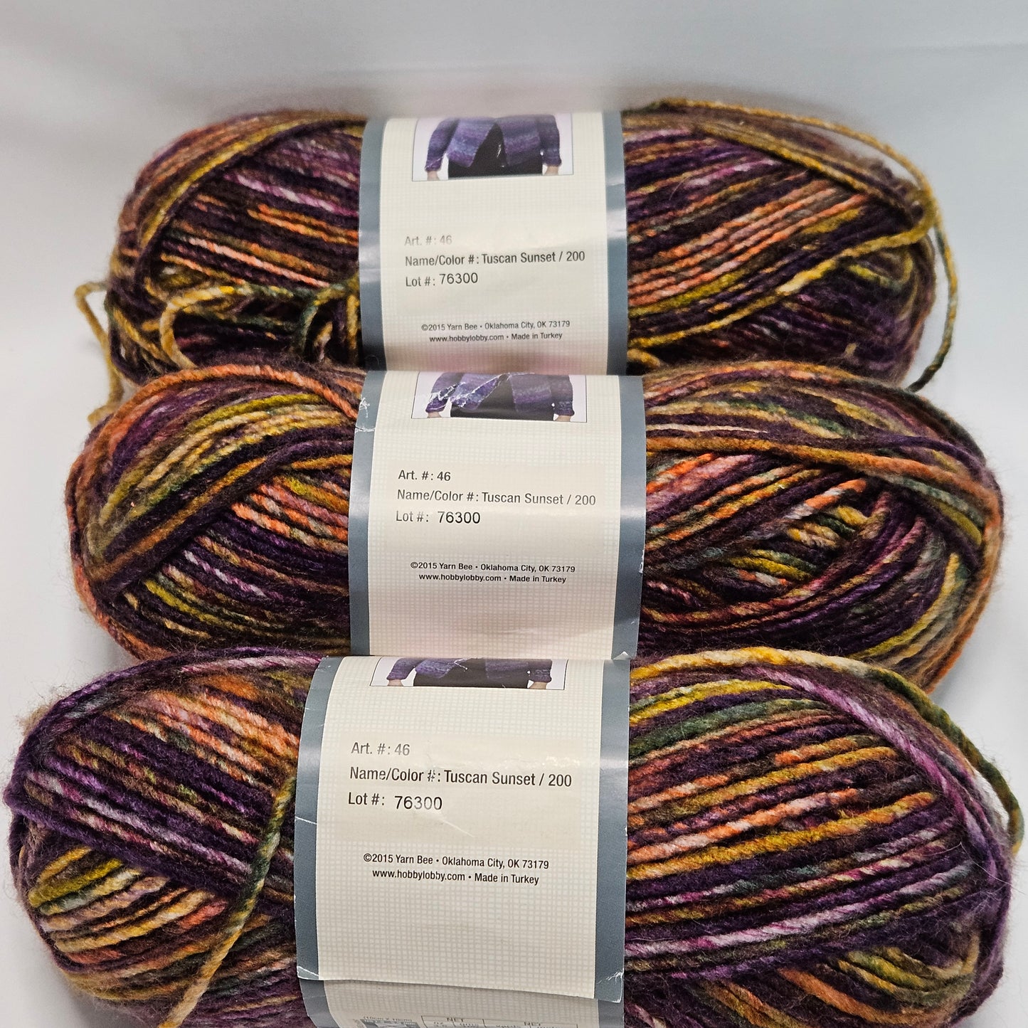 Yarn Bee Aurora Borealis acrylic yarn, various colors
