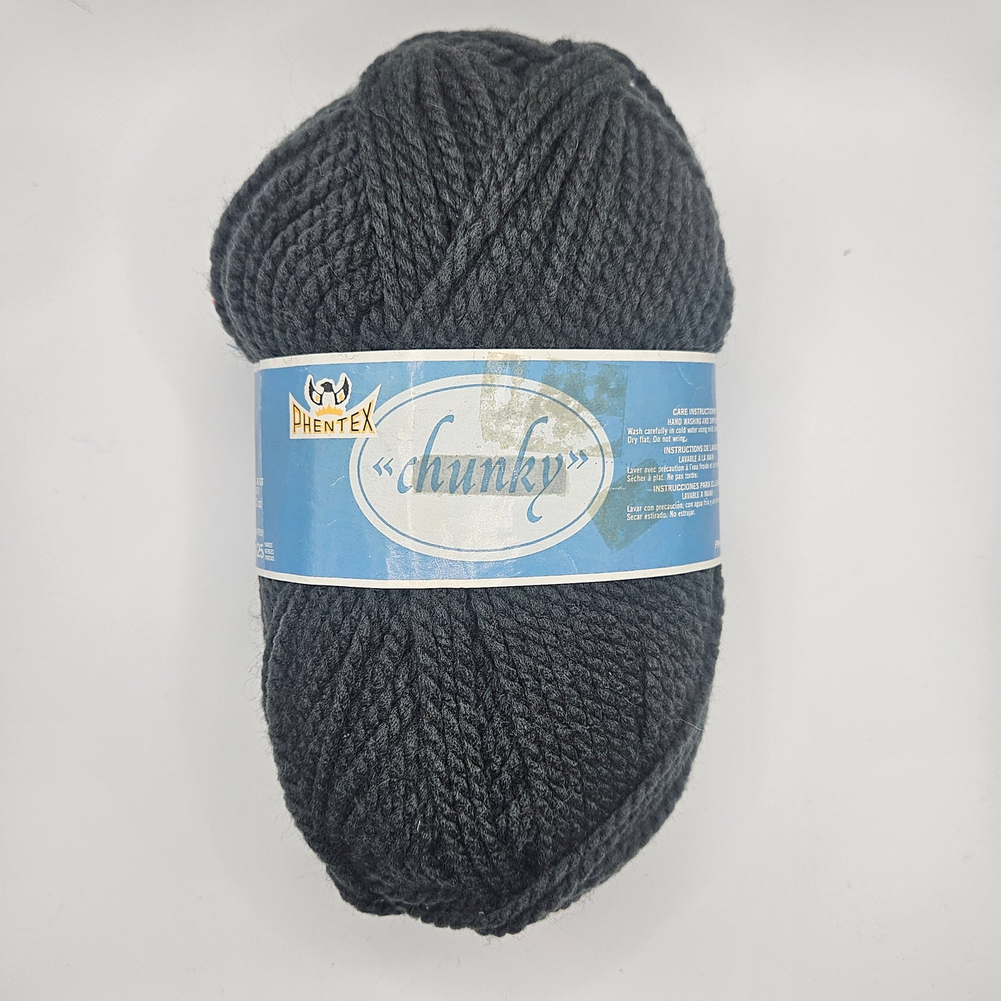 Phentex 1 skein chunky acrylic yarn, Charcoal 125 yds. 85gr 3 oz
