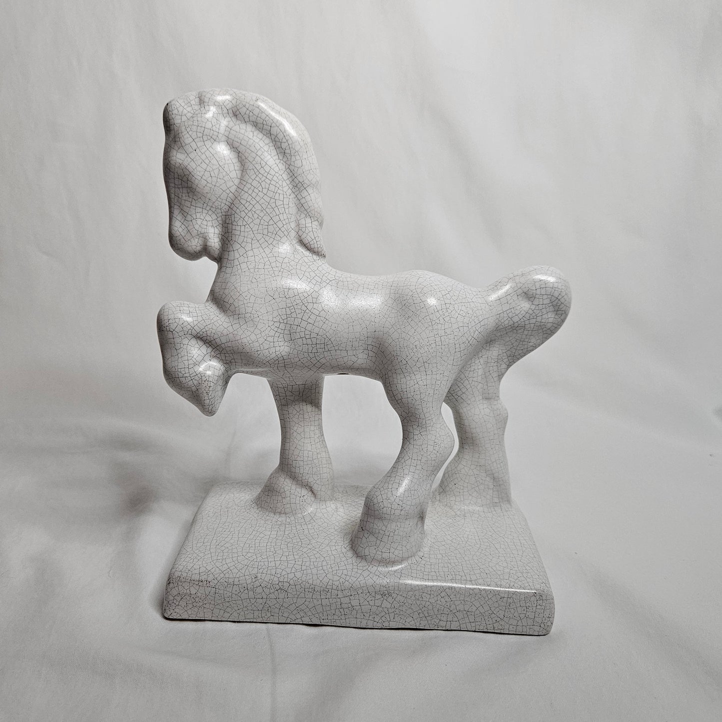 Niloak Trojan Horse from the 1930s, white with beautiful crazing