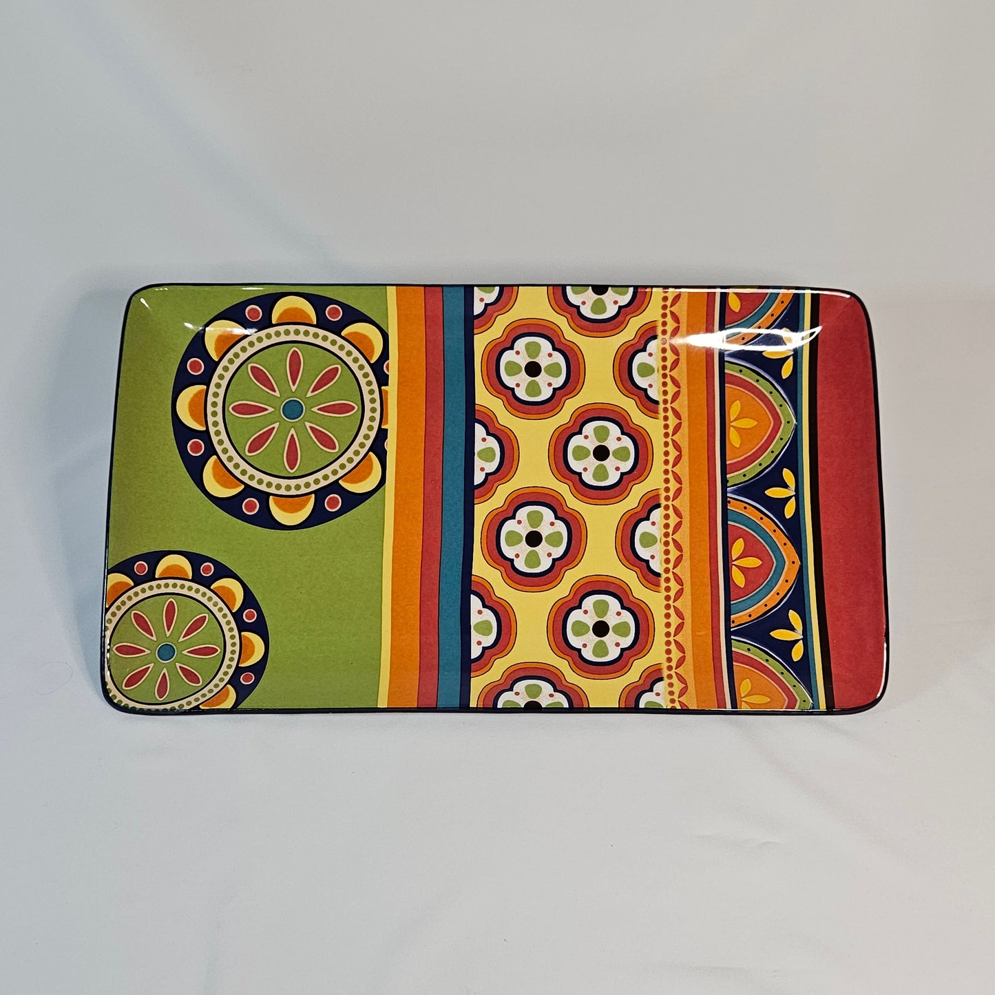 Bico Tunisian serving tray, ceramic, 8 x 14 inches