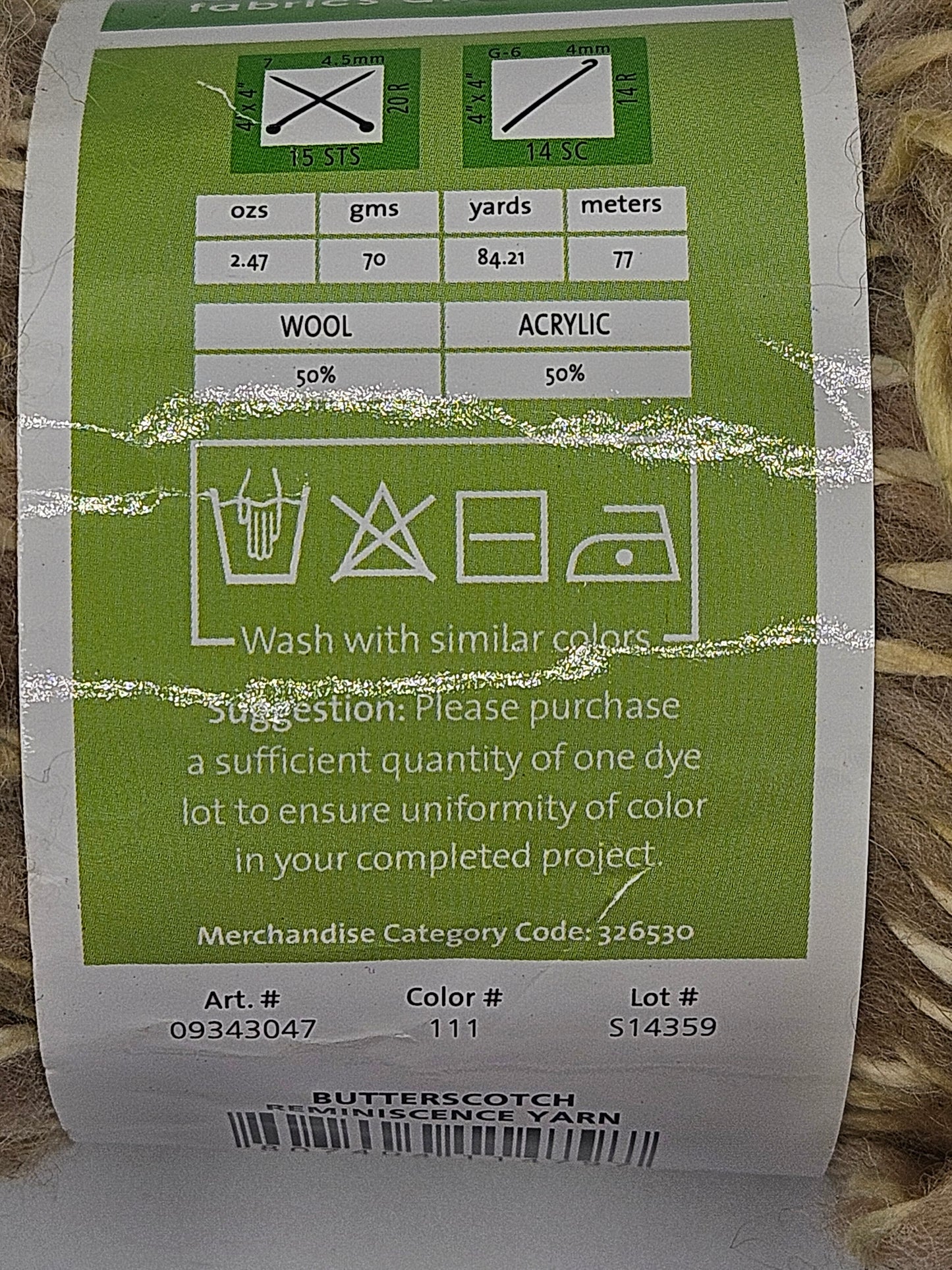 Debbie Mumm for Jo-Ann  Butterscotch  Reminiscence Yarn