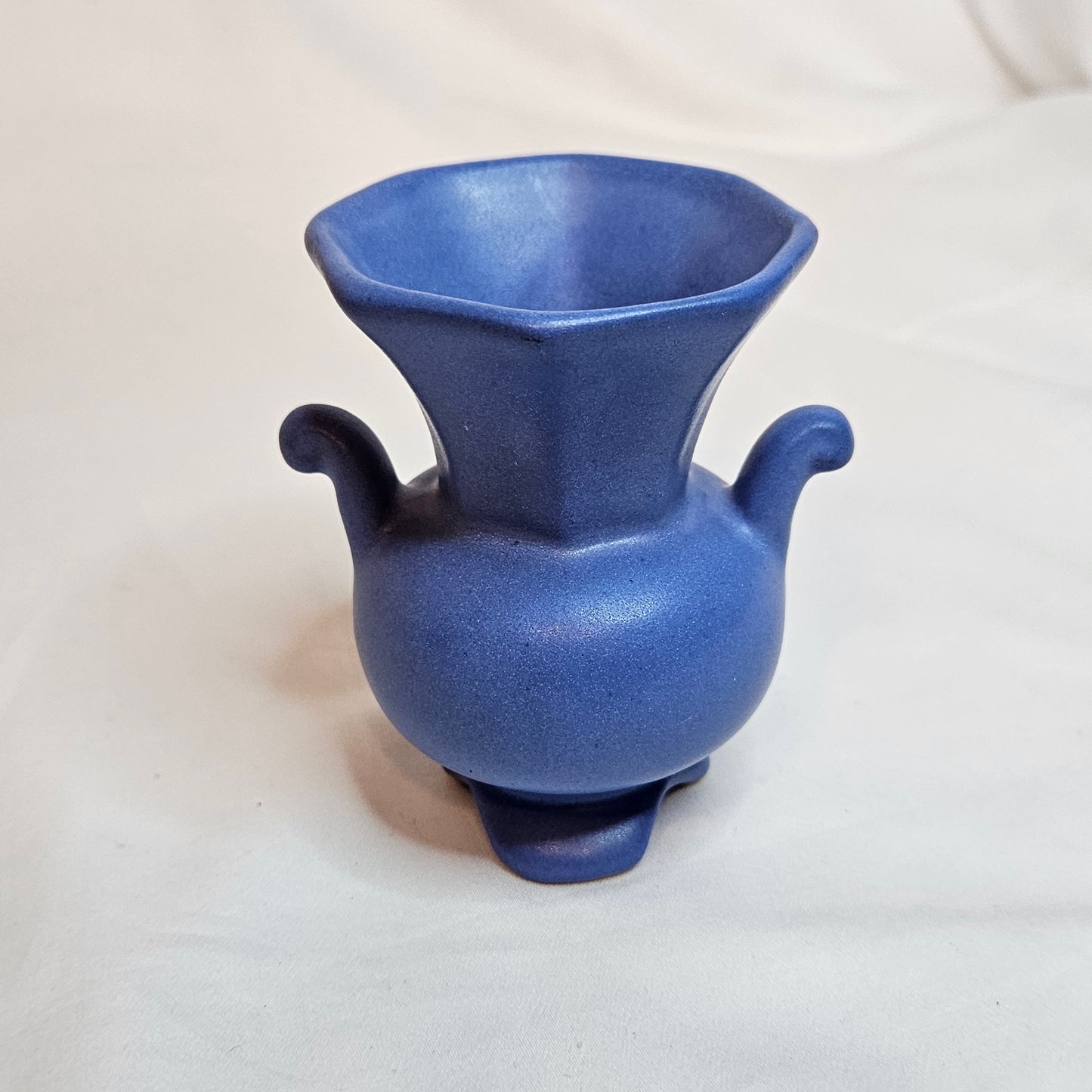 Vintage Niloak Pottery small Cabinet Vase, Ozark Blue