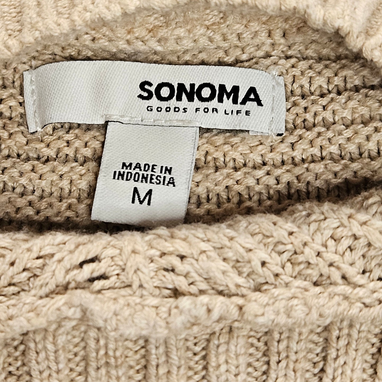 Sonoma Goods for Life long-sleeve crew neck tan sweater, medium