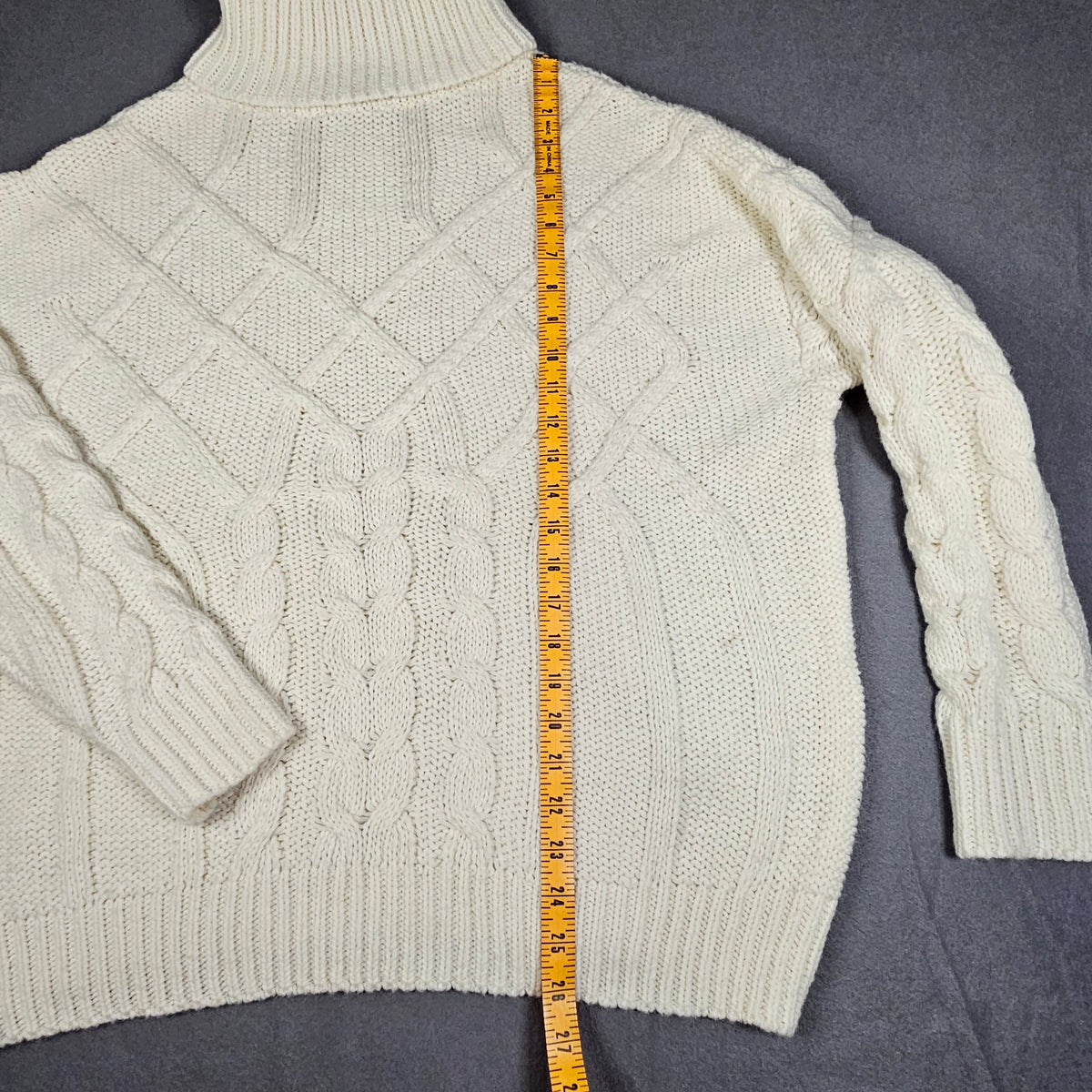 Favlux cowl neck chunky long-sleeve women's sweater, large, ivory