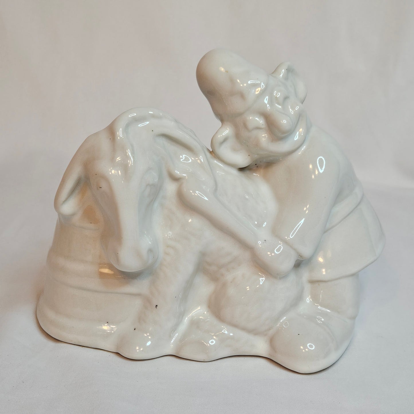 Vintage Niloak Circus Clown & Donkey planter, designed by Joe Alley, 1940s