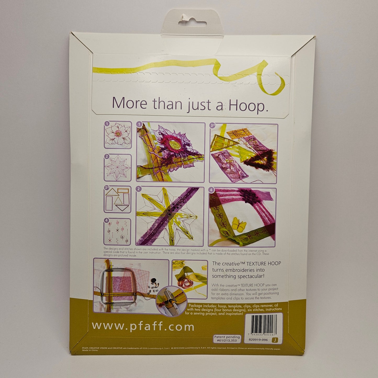 PFAFF Creative Texture Hoop PA919 6x6 150x150mm, New, Unopened