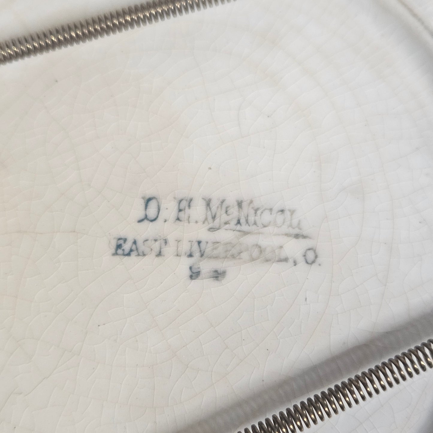 Antique 1920 World War 1 Victory calendar plate, D.E. McNicol, East Liverpool