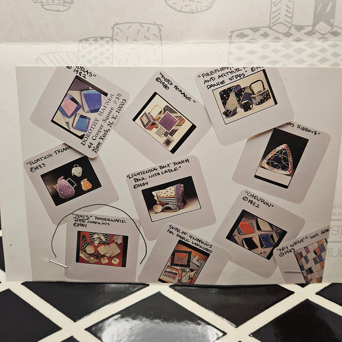 RARE Vintage Dorothy Hafner STATS 17" Platter, 1984, Black Lattice pattern