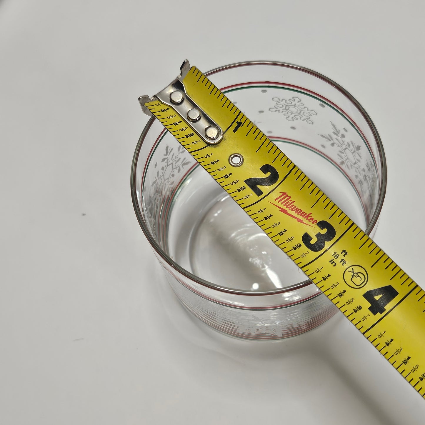 Holiday juice glasses, snowflake design