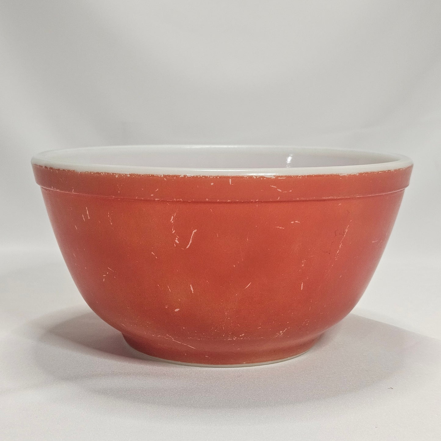 Vintage Pyrex primary red mixing bowl, TM REG USA early stamp