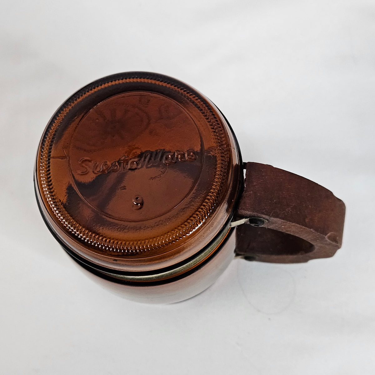 Vintage SiestaWare brown glass mugs, wooden handles, mix and match