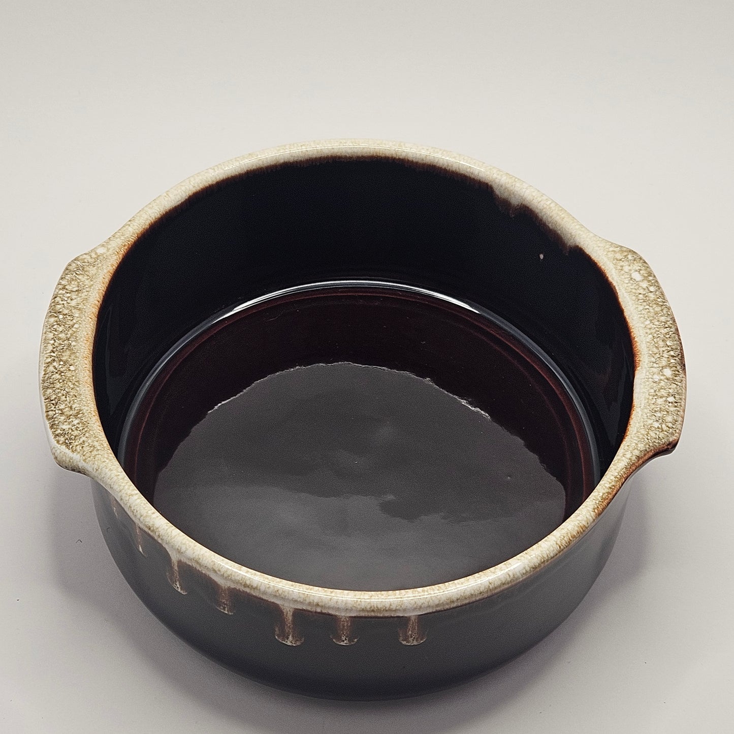 Vintage PFALTZGRAFF Brown Drip Ovenproof Casserole Dish with Lid ~ 8" D x 5" H