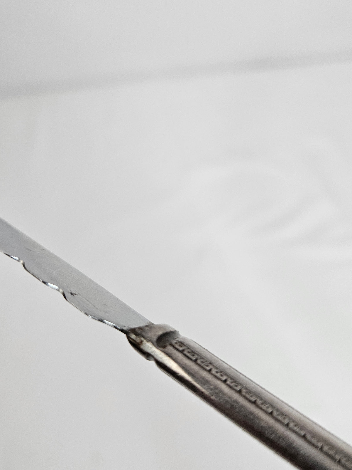 Vintage WM A Rogers serrated cake knife with an S monogram, 10 inches