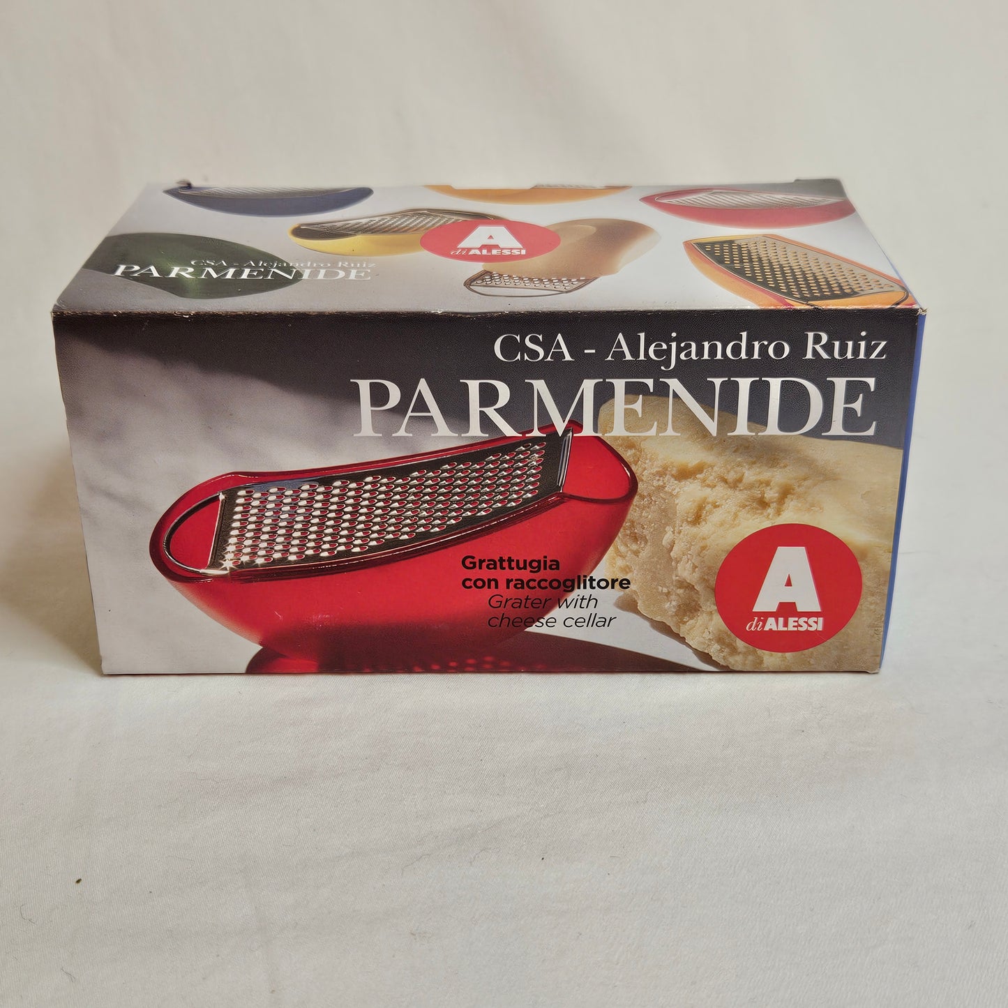 Alessi Parmenide Grater with cheese cellar designed by Alejandro Ruiz