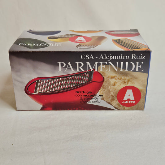Alessi Parmenide Grater with cheese cellar designed by Alejandro Ruiz