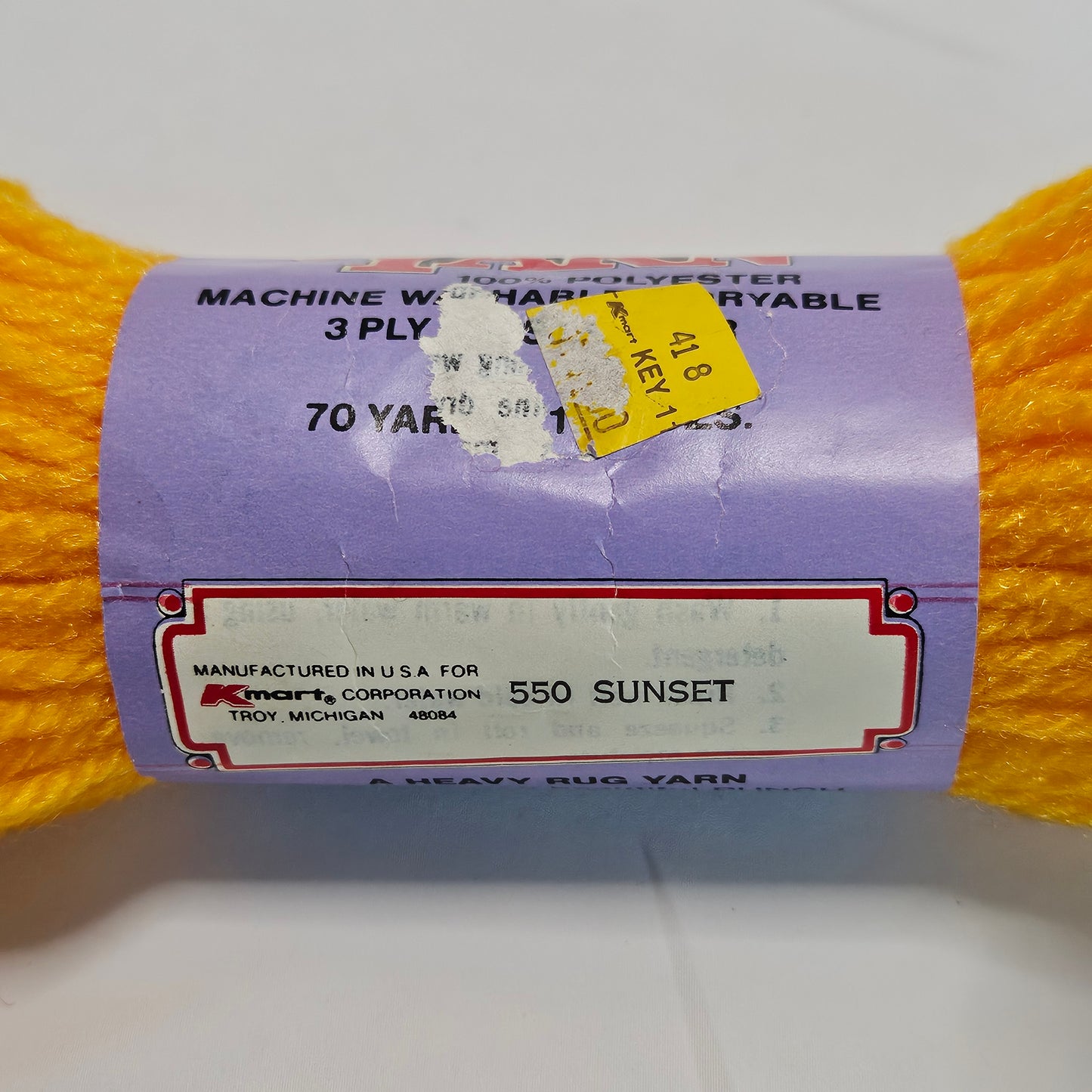 Vintage K-Mart Craft and Rug Yarn, Polyester, various colors