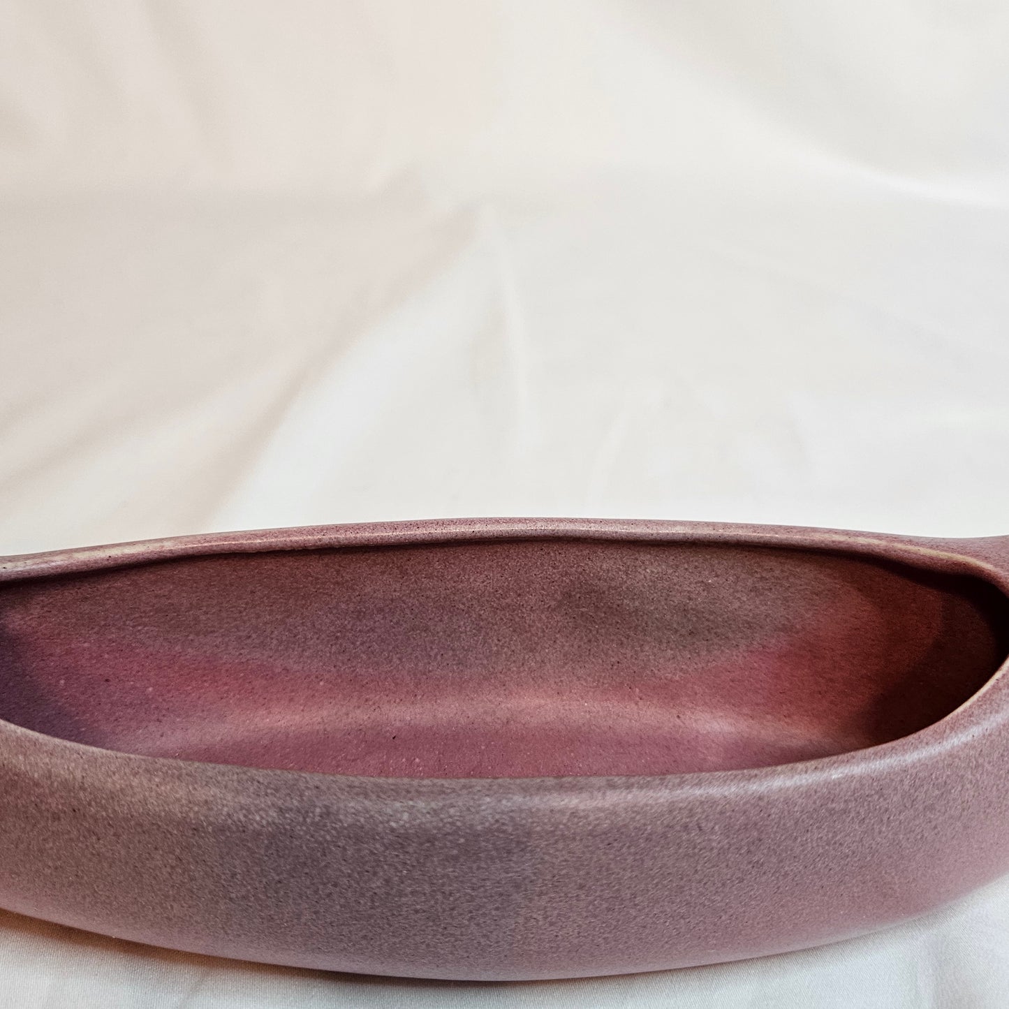 Niloak Pottery vintage Indian Canoe, color Ozark Dawn II, 11 inches long