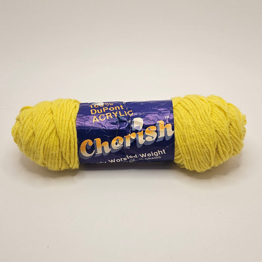 Cherish 100 % Dupont Acrylic Bright Yellow, 1 Skein, Worsted