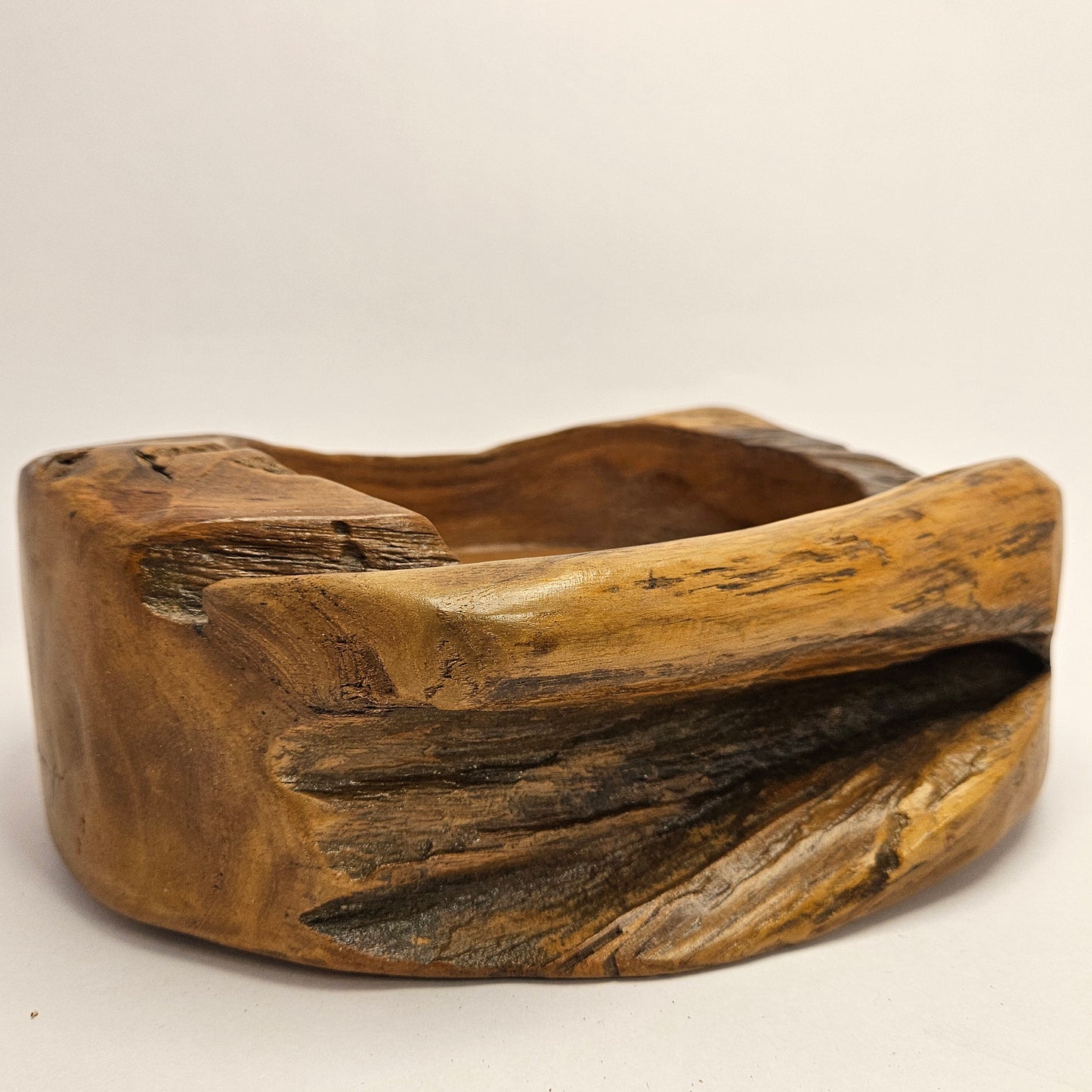 Vintage British Gardens teak bowl, 9.5x8x4 inches with 6 inch interior