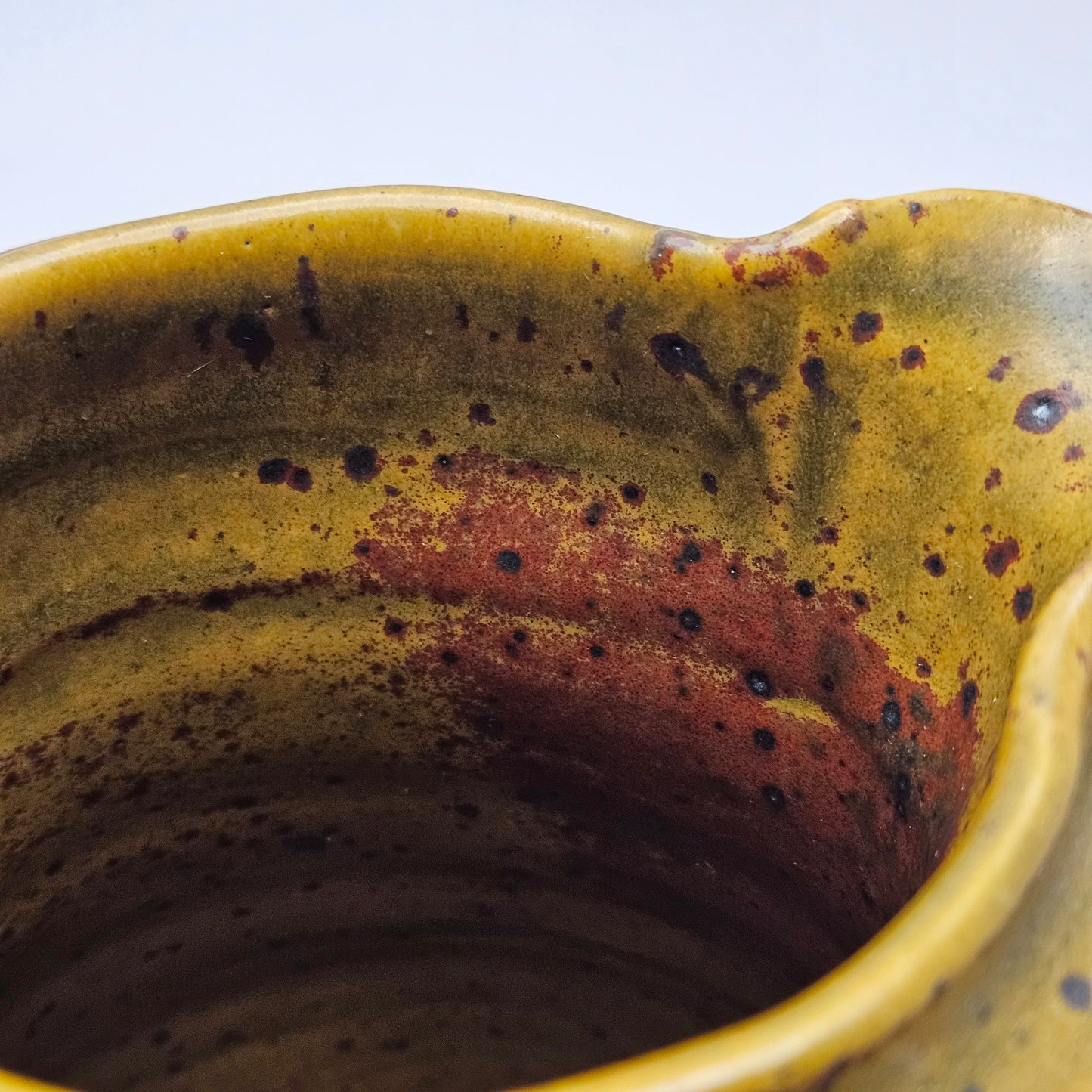 Studio Art Pottery Hand Thrown Stoneware Pitcher Vintage Signed by Artist 8"