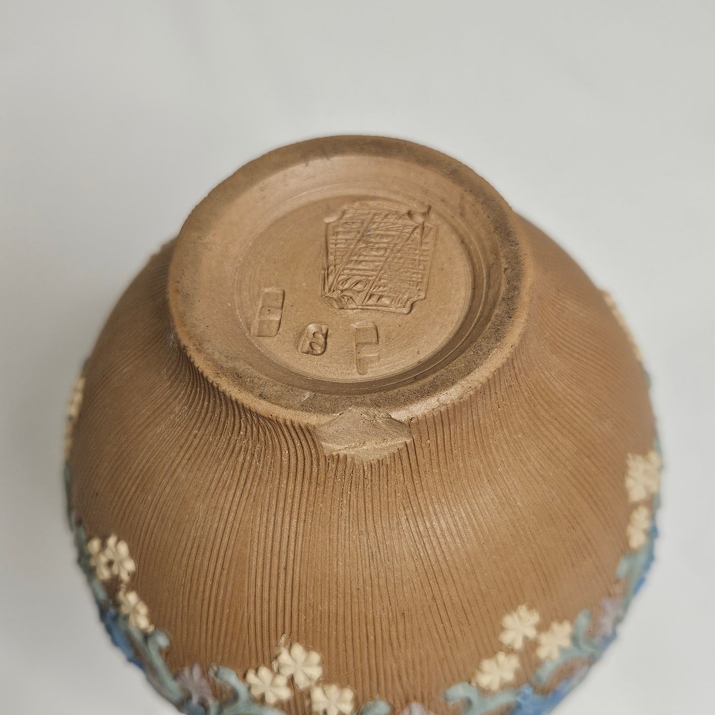 Antique Doulton Lambath Silicone ware miniature stoneware vase, 4.75" tall