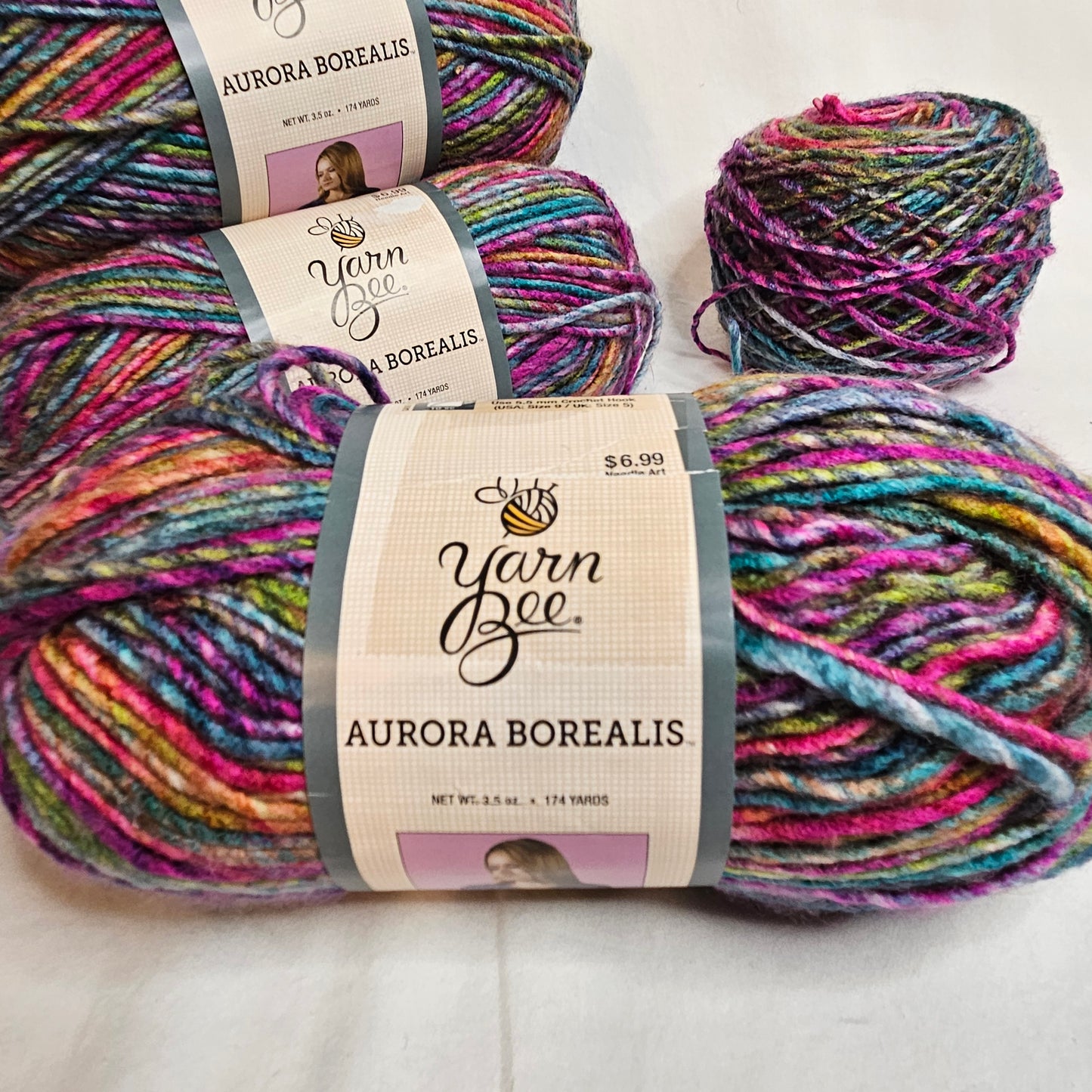 Yarn Bee Aurora Borealis acrylic yarn, various colors