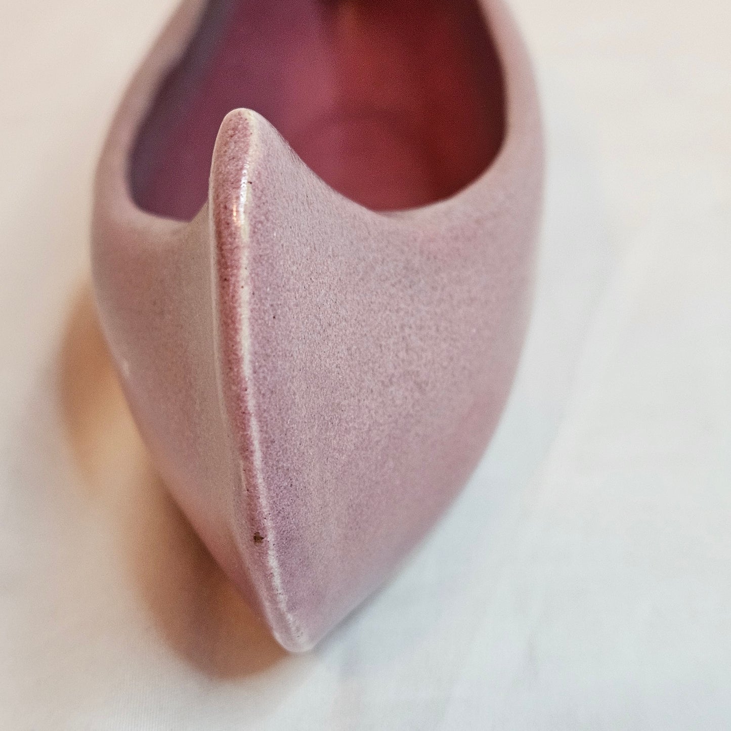 Niloak Pottery vintage Indian Canoe, color Ozark Dawn II, 11 inches long