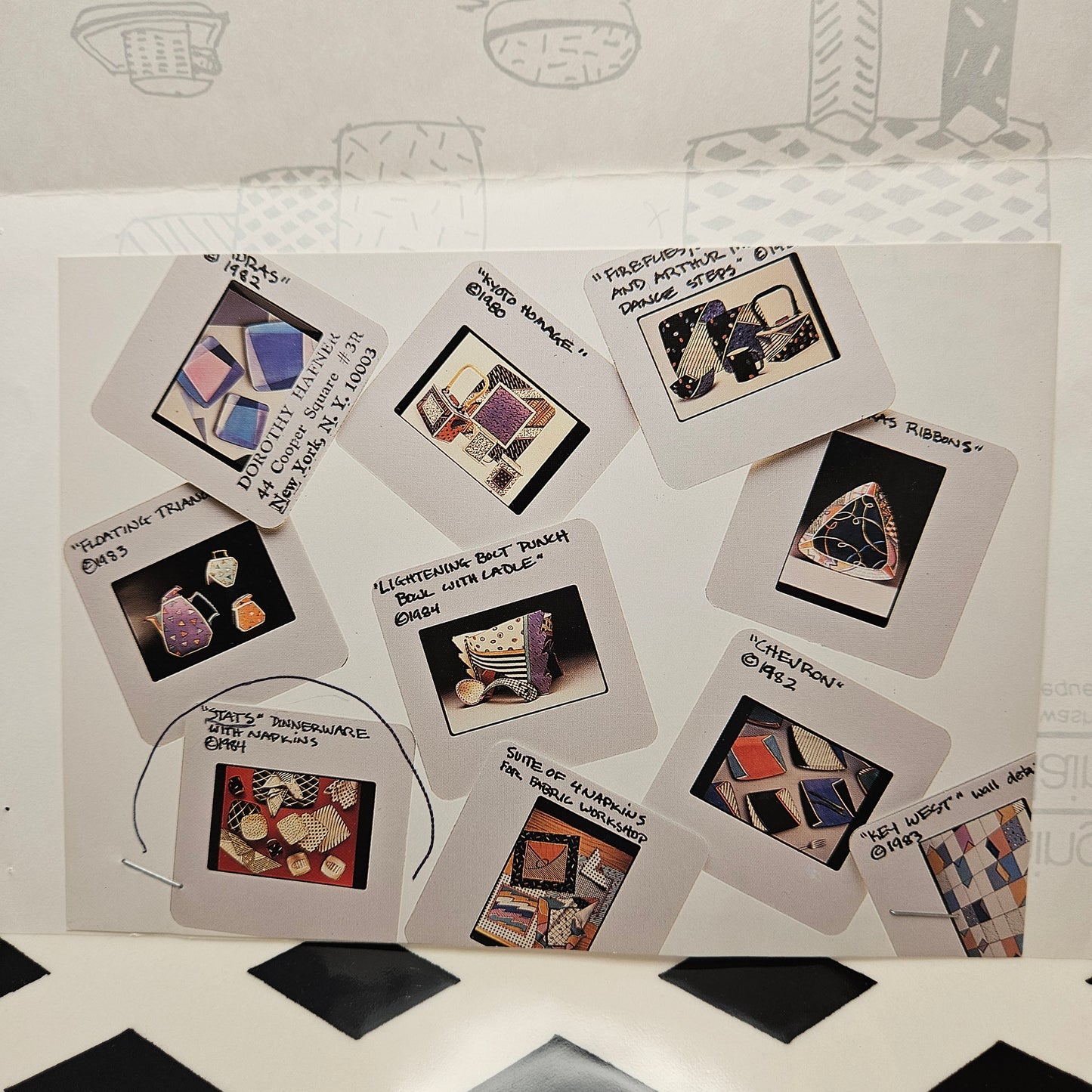 RARE Vintage Dorothy Hafner STATS 17" Platter, 1984, White Harlequin pattern