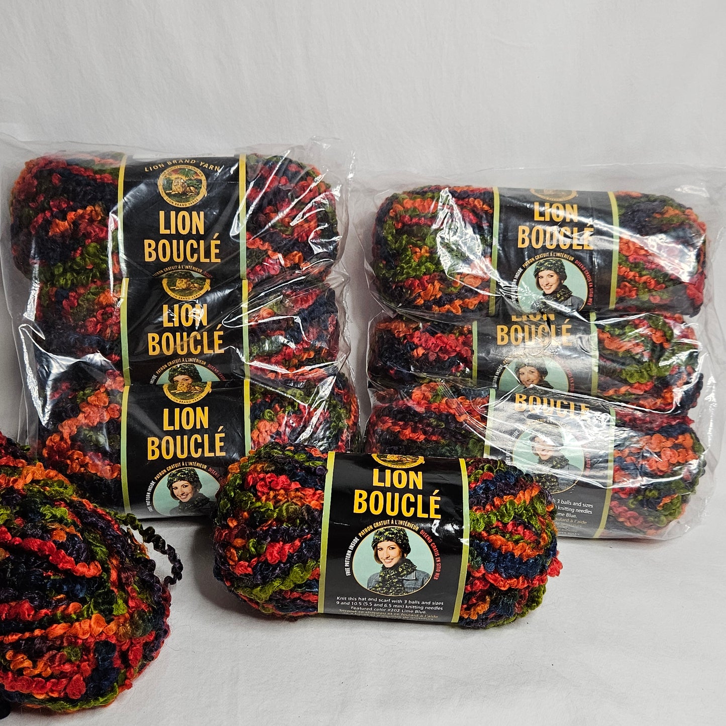 Lion Boucle yarn, Lions Brand, Super Bulky, Acrylic and Mohair