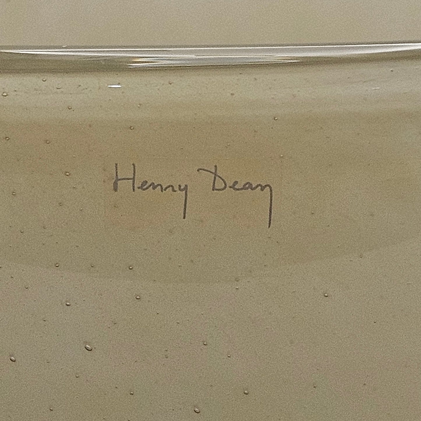 Henry Dean Large Glass Vase, signed