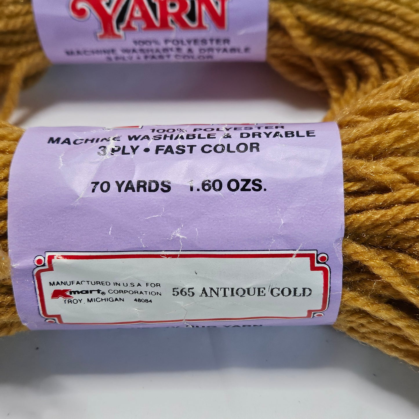 Vintage K-Mart Craft and Rug Yarn, Polyester, various colors