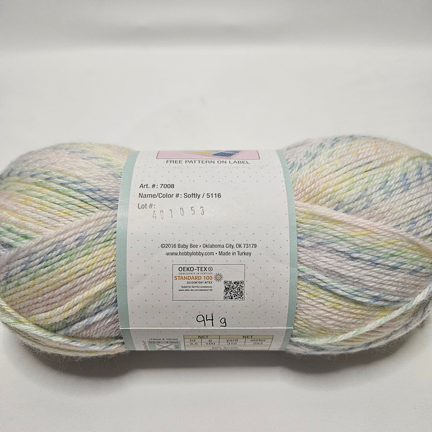 Baby Bee Sweet Delight yarn, 60% acrylic 40% polyamide