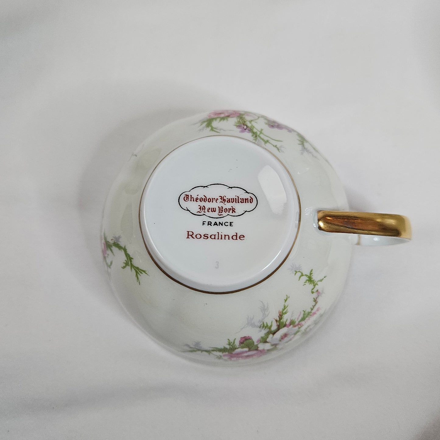 Haviland New York Rosalinde tea cups in white, France, set of 4