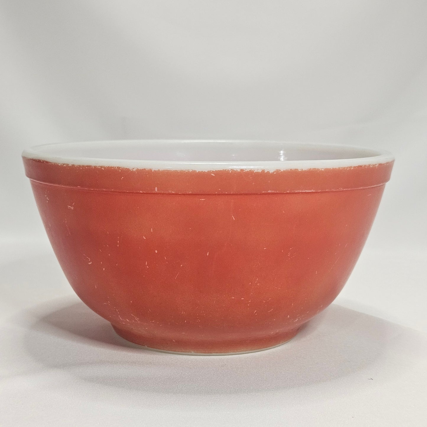 Vintage Pyrex primary red mixing bowl, TM REG USA early stamp