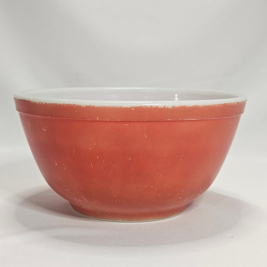 Vintage Pyrex primary red mixing bowl, TM REG USA early stamp