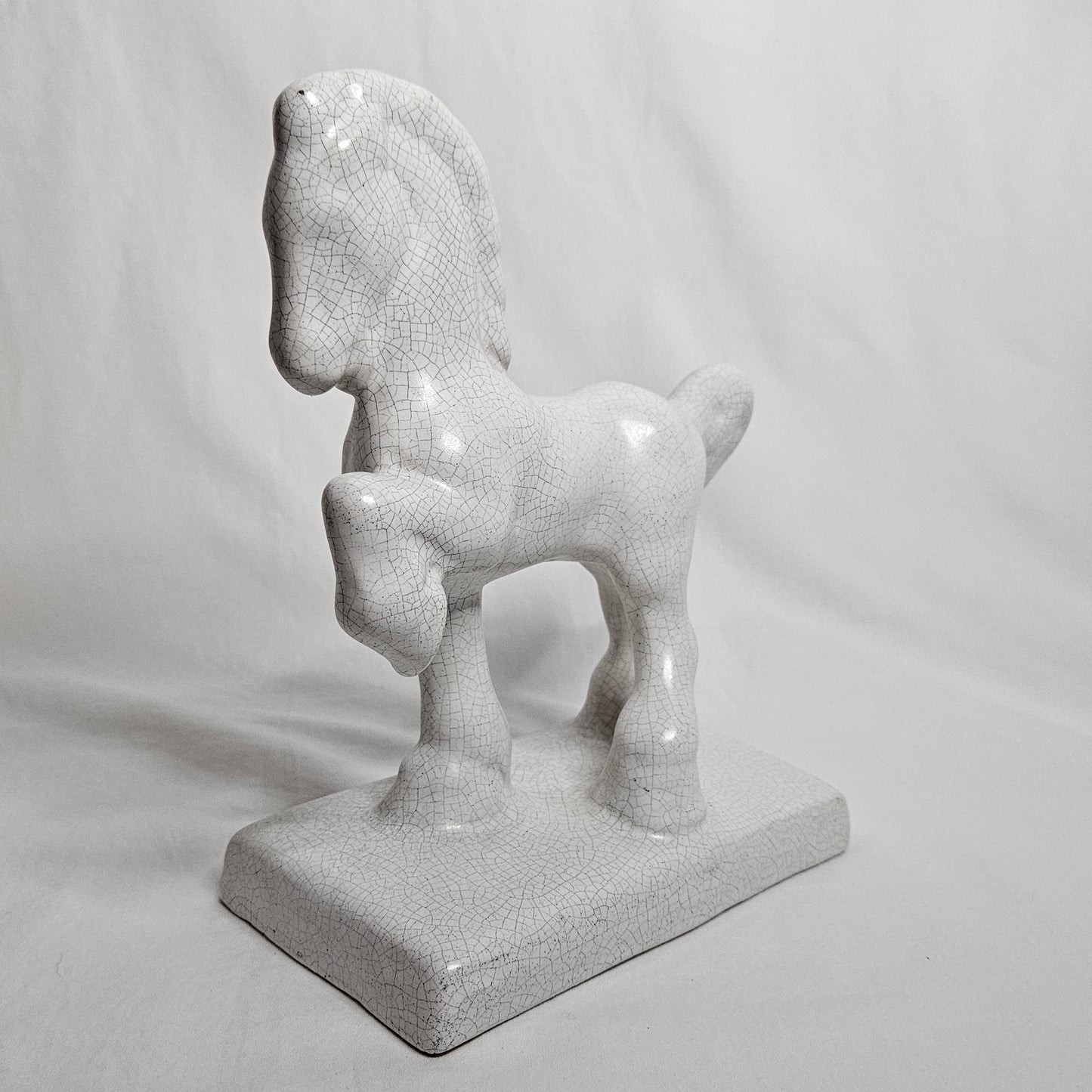 Niloak Trojan Horse from the 1930s, white with beautiful crazing