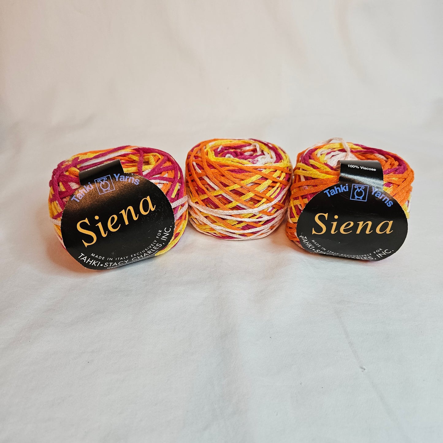 Tahki Siena Ribbon Yarn 100% Viscose Made in Italy Lot of 2 1/2 balls