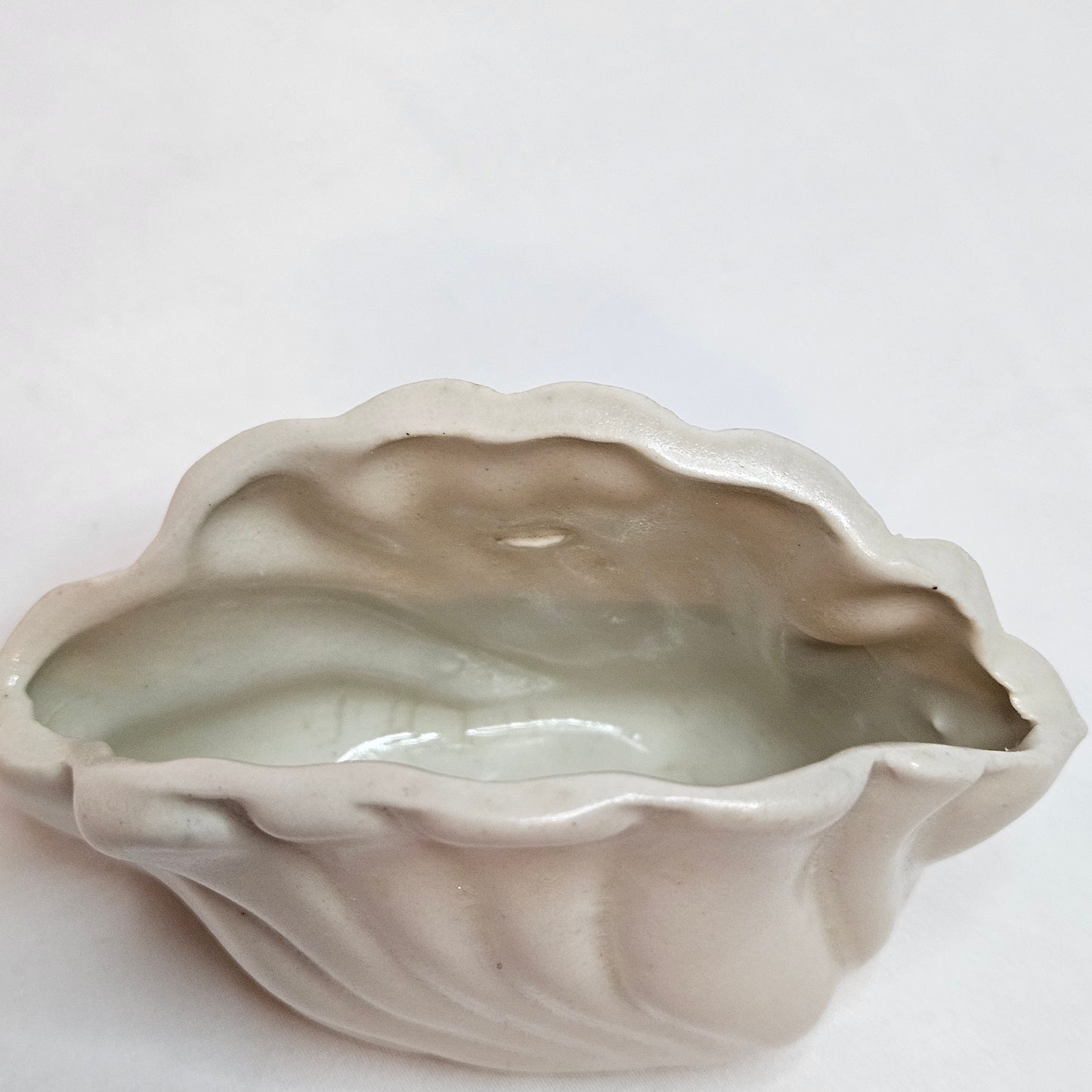 Vintage Niloak Pottery shell vase, ivory