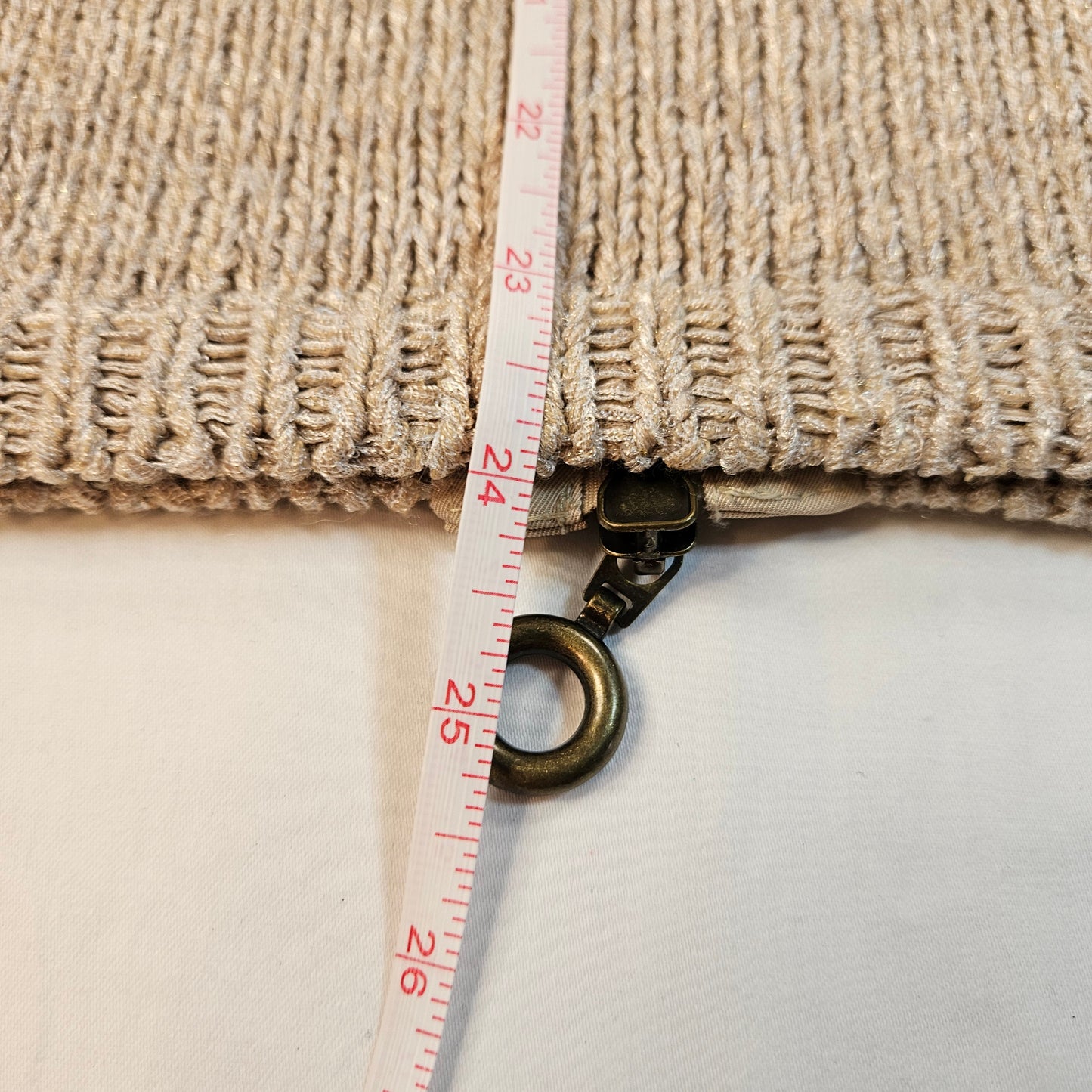 Pierri New York beige-gold zip front cardigan sweater