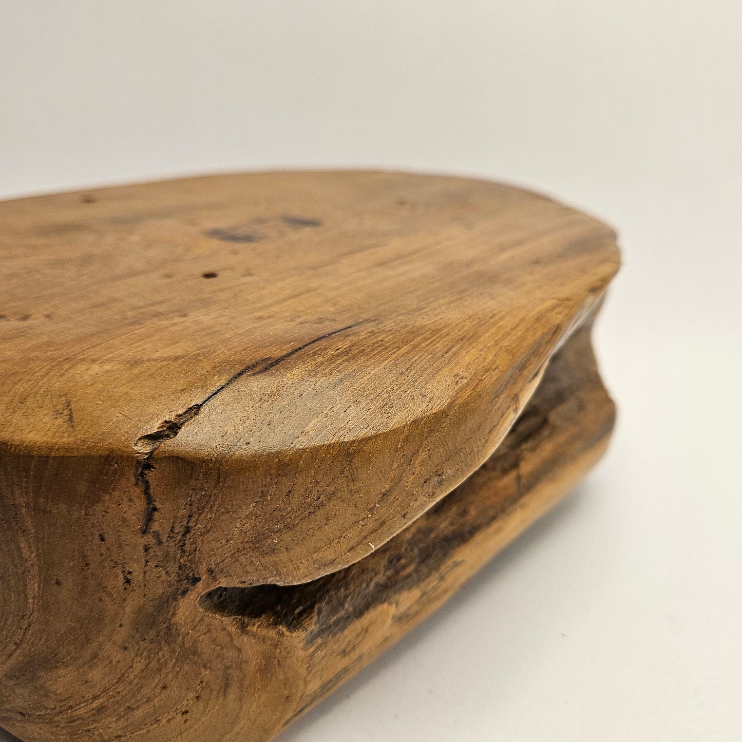 Vintage British Gardens teak bowl, 9.5x8x4 inches with 6 inch interior
