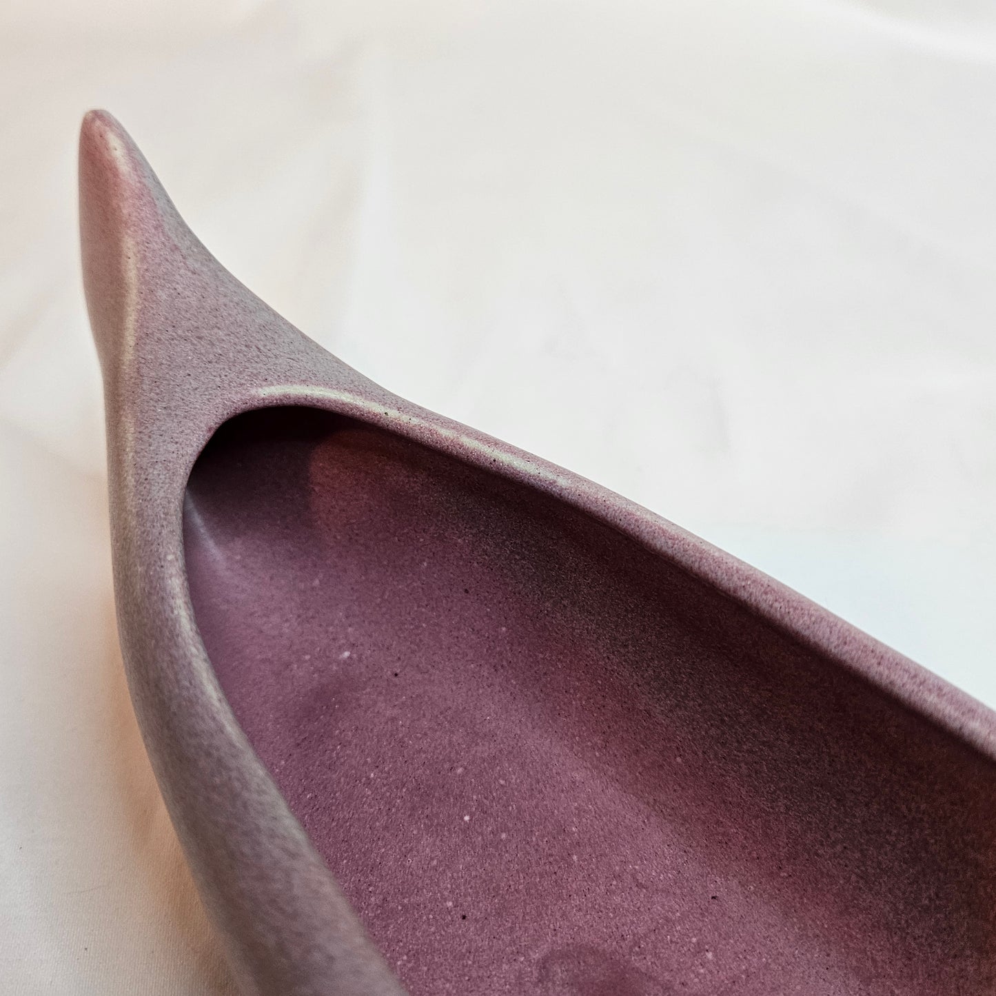 Niloak Pottery vintage Indian Canoe, color Ozark Dawn II, 11 inches long