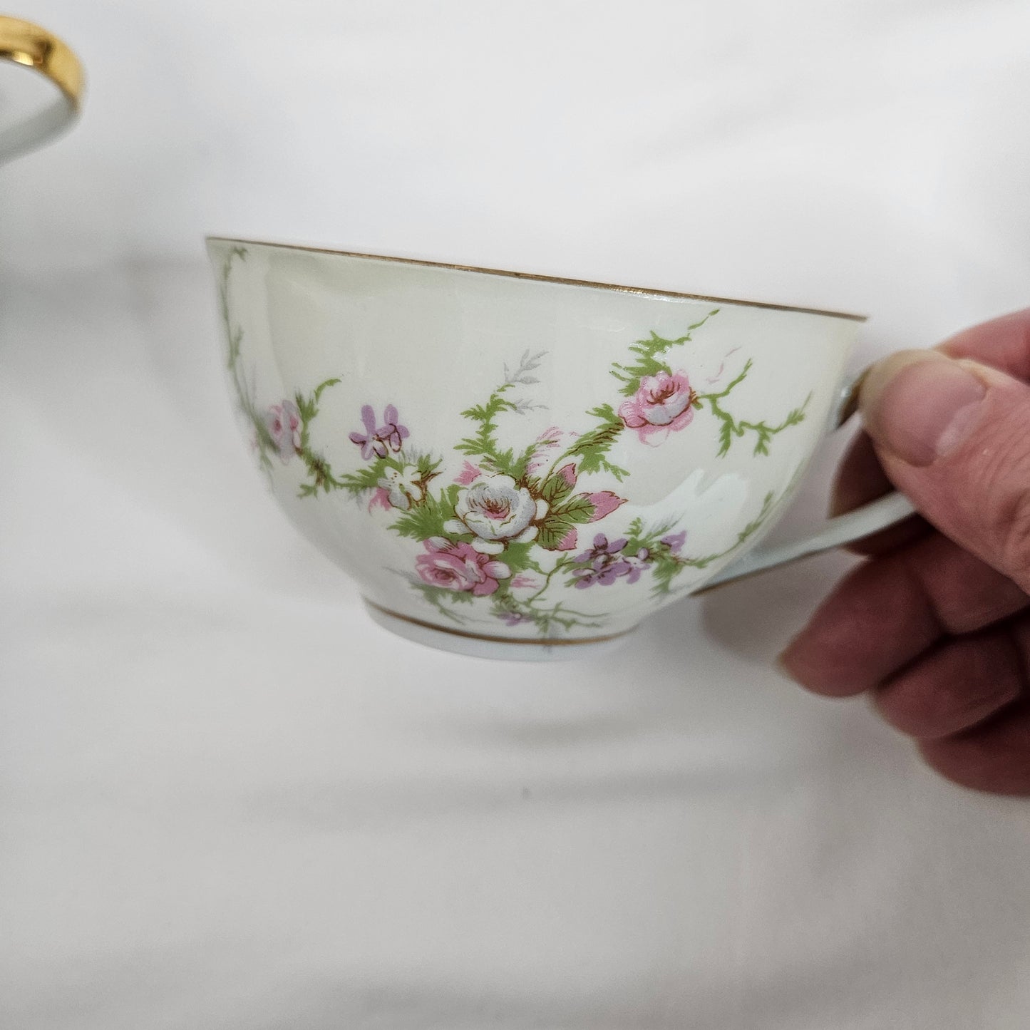 Haviland New York Rosalinde tea cups in white, France, set of 4