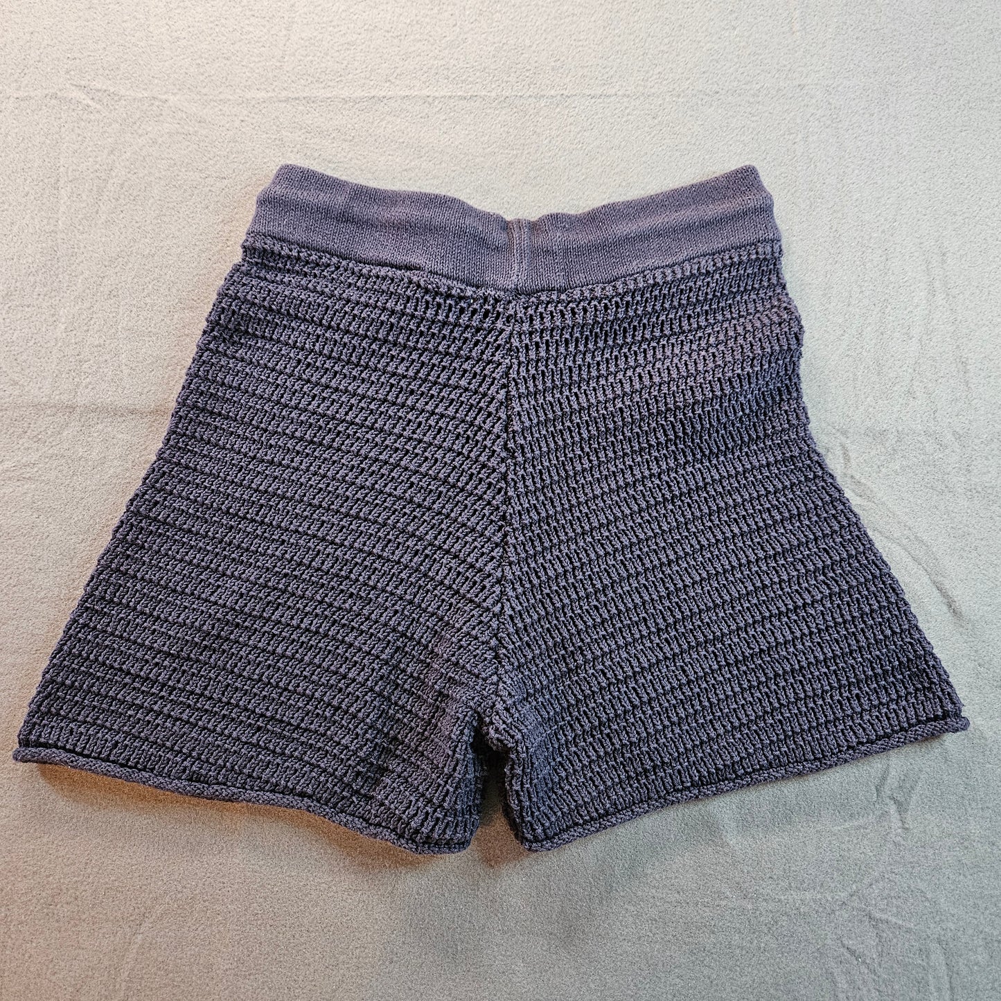 Zara 100% cotton knit shorts in dark blue, medium