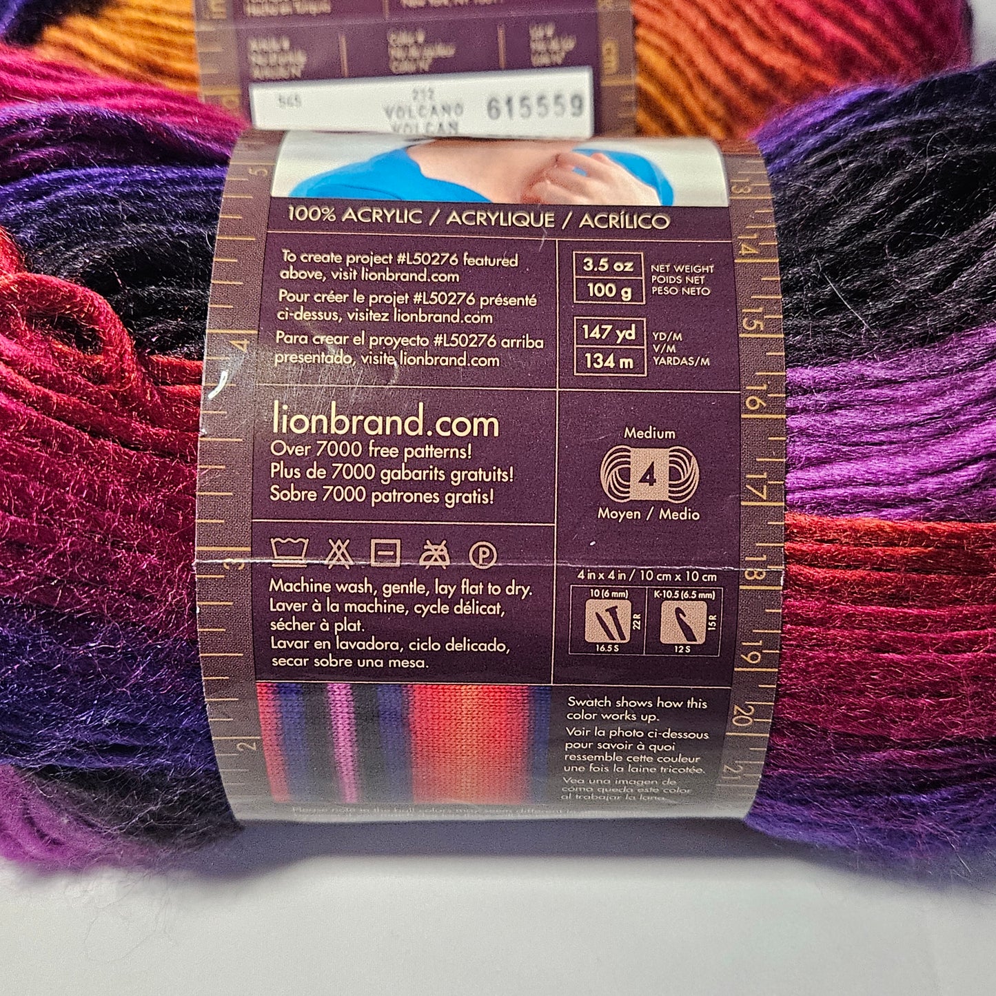 Lion Brand Landscapes acrylic yarn, Volcano, 3 skeins, 4 medium