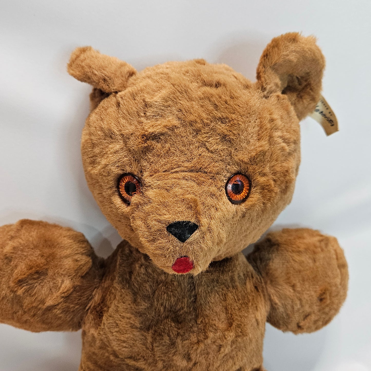 Vintage Designed by Character Brown Teddy Bear, 12 inches tall